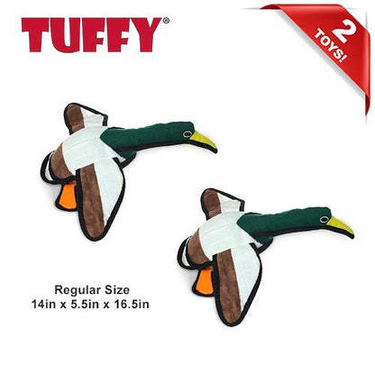 TUFFY World’s Tuffest Soft Dog Toy – Barnyard Series, Duck with Squeakers, Large, 2 Pack - color: Duck, size: Large 2 Pack