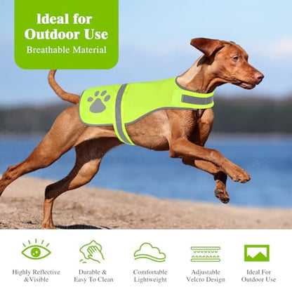 Candofly Reflective Dog Vest, High Visibility Dog Hunting Vest Lightweight Safety Dog Jacket for Night Walking Camping (Neon Green, X-Large) - color: Neon Green, size: X-Large