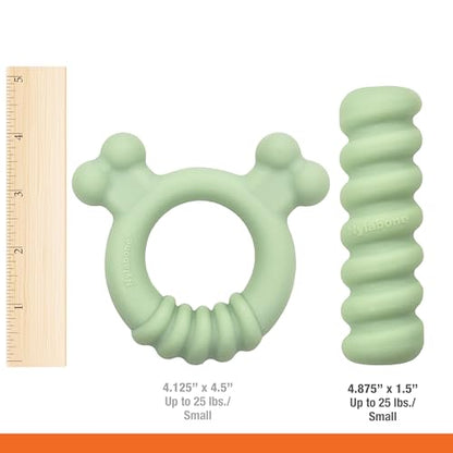 Nylabone Sensory Material Soothing Puppy Chew Toy Ring, Toys for Teething Puppies, Chicken Flavor, Small - Up to 25 lbs, 1 Count