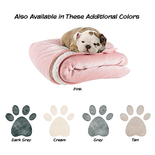 Waterproof Pet Blanket - 50x60-Inch Reversible Sherpa Fleece Throw Protects Couches, Cars, and Beds from Spills, Stains, and Fur by PETMAKER (Pink) - color: Pink, size: Small