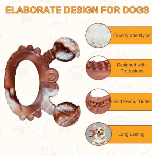 Tough Dog Toys for Aggressive Chewers, Indestructible Dog Toys with Beef Flavor, Durable Dog Toy for Medium and Large Dogs, Crab - color: Crab
