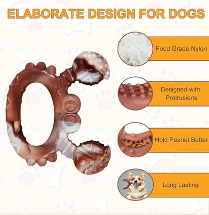 Tough Dog Toys for Aggressive Chewers, Indestructible Dog Toys with Beef Flavor, Durable Dog Toy for Medium and Large Dogs, Crab - color: Crab