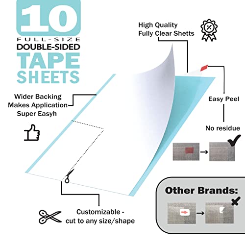 Sofisti - Cat Scratch Deterrent Tape for Furniture – 10 Double Sided Anti Scratching Sticky Tape - Cat Scratch Furniture Protector – Cat Training Tape Teaches Your Kitty Not to Scratch Your Couch - size: 10 sheets