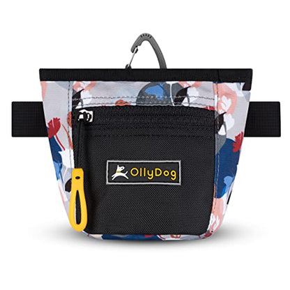 OllyDog Goodie Treat Bag, Dog Treat Pouch, Waist Belt Clip for Hands-Free Training, Magnetic Closure, Dog Training and Behavior Aids, Three Ways to Wear (Petals) - color: Petals