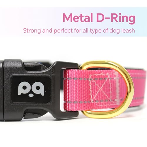 QQPETS Reflective Dog Collar with Soft Neoprene Padded Breathable Nylon Pet Collar Adjustable for Small Medium Large Dogs - color: Blue Pink, size: S