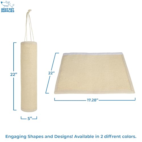 Best Pet Supplies Catify Cat Scratcher, Fun Interactive Scratchers, Posts, Poles, Claw Safe, Furniture Saver Indoor Play Support Natural Cat Behaviors Heavy Duty - Log (Cream), 22 x 17.28 - color: Beige Log