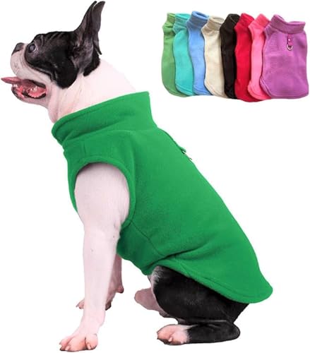 JACKO & CO - Fleece Vest Dog Sweater with Leash Ring - Soft, Warm & Lightweight Pullover Coat for Small & Medium Dogs, Puppies & Cats - Cozy Fall/Winter/Spring Pet Jacket (Green, Small 4-6lbs) - color: Green, size: S (4-6lbs)