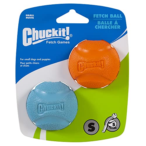 ChuckIt! High-Bounce Rubber Fetch Ball, Small (Colors Vary) 2 Pack - color: Multi, size: Small (Pack of 2)