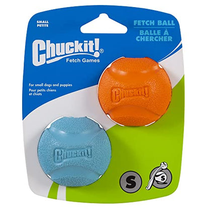 ChuckIt! High-Bounce Rubber Fetch Ball, Small (Colors Vary) 2 Pack - color: Multi, size: Small (Pack of 2)
