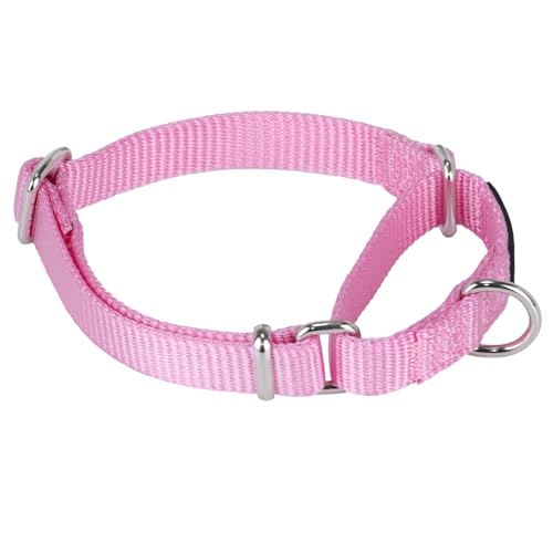 Martingale Collar for Dogs Small Pink |Escape - Proof Heavy Duty Nylon Durable No Buckle, Ideal for Training & Daily Walks - color: Bonbon Pink, size: Small