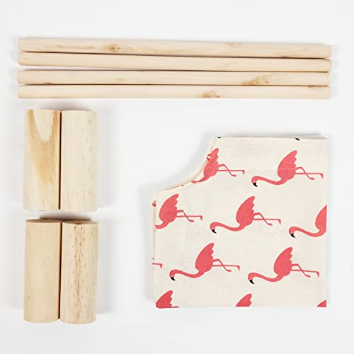 Cat and Dog Hammock Bed for Small Dogs, Brethable Wooden Cat Pet Rabbit Elevated Cooling Outdoor Bed Cots Furniture for Summer Flamingo - color: Flamingo