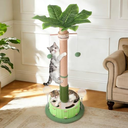 Cat Scratching Post, Sisal Tall Scratching Posts for Indoor Cats Adults with Cat Toys (40" Tall Large) - size: 40" Tall Large
