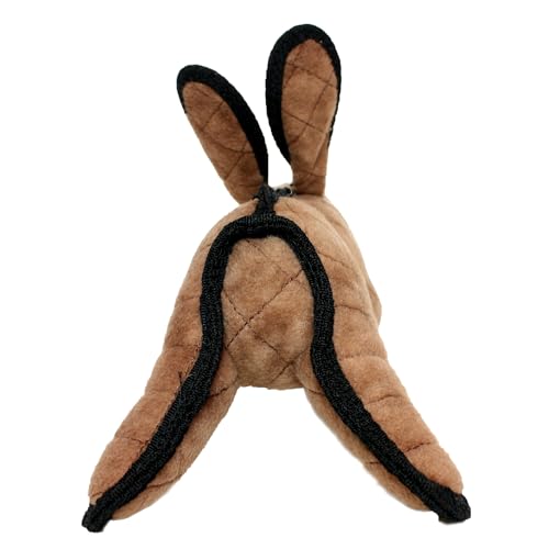 TUFFY World’s Tuffest Soft Dog Toy – Barnyard Series, Brown Rabbit with Squeakers - color: Brown, size: Large