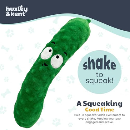 Huxley & Kent Funny Dog Toy w/Squeaker – Power Plush Squeaky Dog Toys for Small, Medium & Large Dogs – Soft Stuffed Animal for Indoor Play & Fetch - Fetchies® Dell Pickle, Small - size: Small, style: Dell Pickle