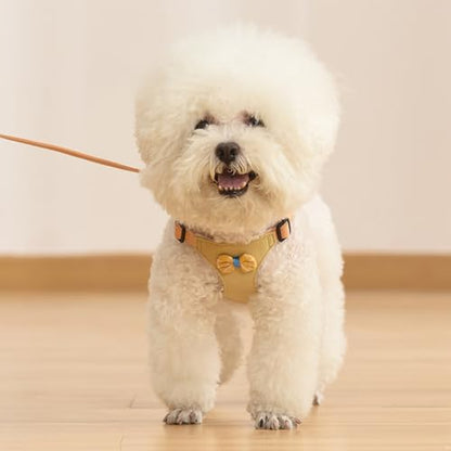 Escape Proof Dog Harness Adjustable No Pull Puppy Vest with Leash Soft Breathable Harness for Walking Yellow XX-Small - color: Yellow, size: XX-Small