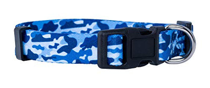 Camo Dog Collar (Medium, Blue) - color: Blue, size: Medium (Pack of 1)