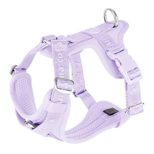 No Pull Dog Harness with Lycra, Three-Point Force Dispersion & 3D Padding, Adjustable Breathable Mesh for Small Medium Large Dogs(Light Purple,XS) - color: Light Purple, size: XS(Neck:10.0-16.0,Chest:14.0-20.0)