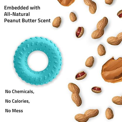 Playology Dog Toys | Dual Layer Ring Durable Dog Toy for Tough Chewers | Peanut Butter Scented Medium Chew Toy for Dogs - size: Medium, style: Peanut Butter