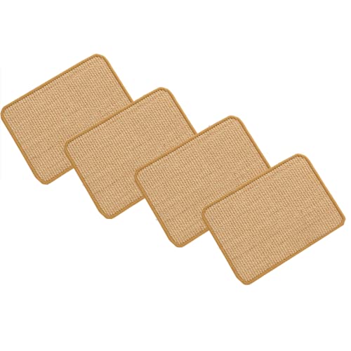 SHENGOCASE 4-Pack 8" x 14" Sisal Cat Scratching Mat Pad with Hook & Loop Tapes, Replacement Sisal Pad Mat for Cat Tree Tower, Window Perch, Shelves - size: 8" X 14"