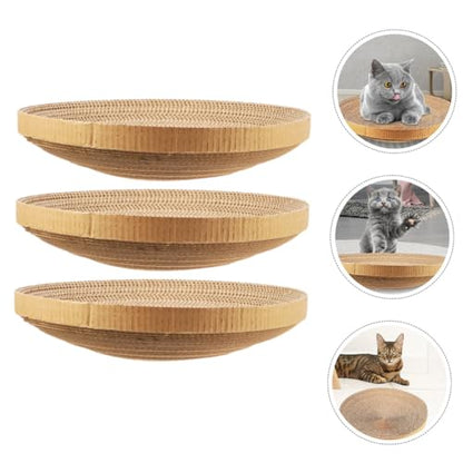 GANAZONO 3pcs Replaceable Cat Scratcher Core Corrugated Paper Floor Cat Scratching Pad for Indoor Kittens Room Accessory