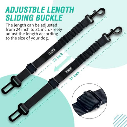 Dog Seat Belt, Durability Retractable Dog Car Harness Adjustable Dog Seat Belt for Vehicle Nylon Pet Safety Seat Belts Heavy Duty & Elastic (1 Pack Black) - color: 02-Set 01a Pack -Black