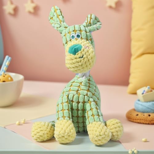 Upgraded Indestructible Dog Plush Toy - Squeaky Chew Pet Supplies for Aggressive Chewers & Teething Green - color: Green, size: Small