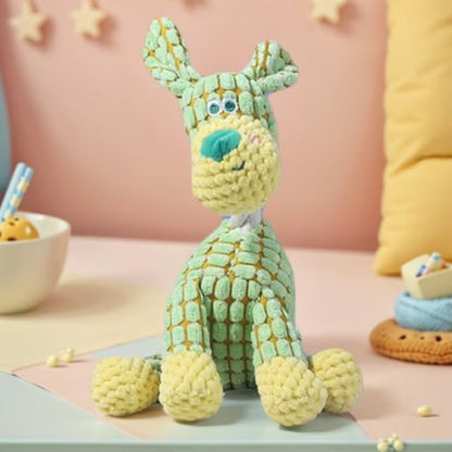 Upgraded Indestructible Dog Plush Toy - Squeaky Chew Pet Supplies for Aggressive Chewers & Teething Green - color: Green, size: Small