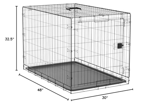 Amazon Basics Portable, Foldable Metal Wire Dog Crate with Removable Tray, Divider Panel, Easy to Assemble, for Large Dogs, 48 x 30 x 32.5 in, Black - size: 48 x 30 x 32.5 in, style: Single Door w/ Divider