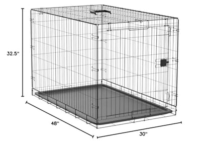 Amazon Basics Portable, Foldable Metal Wire Dog Crate with Removable Tray, Divider Panel, Easy to Assemble, for Large Dogs, 48 x 30 x 32.5 in, Black - size: 48 x 30 x 32.5 in, style: Single Door w/ Divider