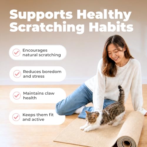 Best Pet Supplies Catify Cat Scratcher, Fun Interactive Scratchers, Posts, Poles, Claw Safe, Furniture Saver Indoor Play Support Natural Cat Behaviors Heavy Duty - Beige, 78.7 x 15.8 - color: Beige Mat - 78.7 x 15.8"