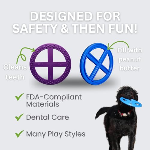 Flexible Flying Disc - Durable Floating Dog Toy for Fetch, Tug, Treat Filling, Made in USA, FDA Compliant TPE, Medium/Large Dogs, Purple - color: Purple