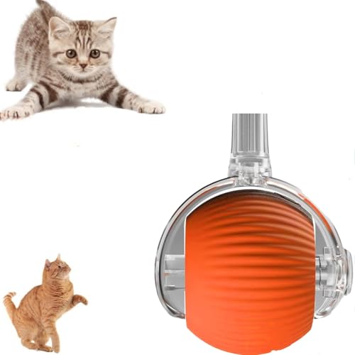 Rocfish Durable Interactive Cat Toys for Indoor Cats, Smart Automatic Cat Chase Ball Toy, Upgraded Speedy Tail Kitten Toy for Bored Indoor Adult Pets (Orange) - color: Orange