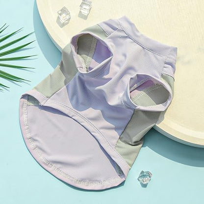 Sun Protection Dog Shirt Breathable Quick-Drying Ice Silk Dog Cooling T-Shirts Summer Pet Sleeveless Clothes for Small Medium Dogs Cats Purple S - color: Purple, size: S