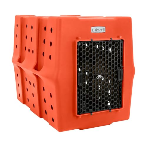 Dakota 283 Canine Rough and Tough Economy Dog Crate w/ Removable Two-Way Door - Heavy Duty Outdoor Kennel for XL Breed Dogs (Orange, Extra Large) - color: Orange, size: X-Large