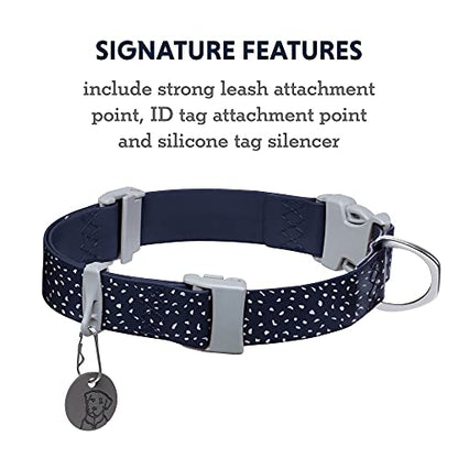 Ruffwear, Confluence Dog Collar, Waterproof Heavy Duty Quick Release Buckle, Odor-Resistant Easy Clean Adjustable TPU Webbing with & Silent ID Attachment, Midnight Blue, 20"-26" - color: Midnight Blue, size: 20"-26"