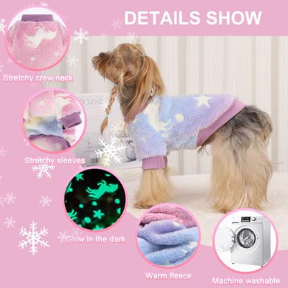Dog Sweaters for Small Dogs Male Female Night Glow Doggy Clothes Girl Boy, Warm Pullover Doggie Sweatshirt, Winter Pet Coat Jacket Cat Costume, Small Dog Sweater Puppy Outfit, Pink, XXS - color: Night Glow Pink, size: XX-Small (Chest 11in )