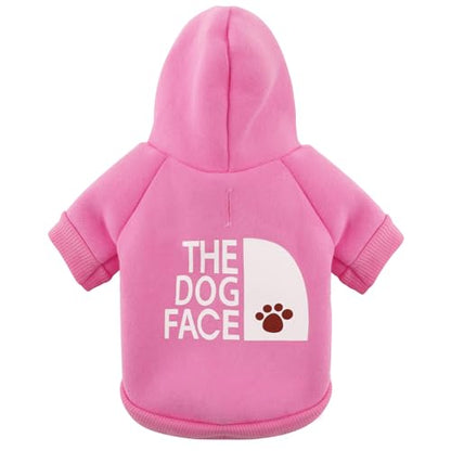 Paiaite Pink Chihuahua Dog Hoodie: Keep Your Pup Warm and Stylish with a 'The Dog Face' Printed Sweatshirt Pet Clothes, and Sweater Coat All in One Perfect for Winter and Cool Summer Nights! Pink XS - color: Pink, size: XS-(1.7~3lb) | Chest(~13.7")