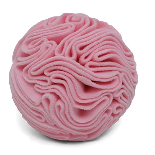 Snuffle Ball for Dogs, Slow Feeder Mental Enrichment Toy, Cute Interactive Puzzle Game for Anxiety Relief & Indoor Fun, Pet Search Game for Small Medium Dogs, Machine Washable - color: Light Red, size: Small
