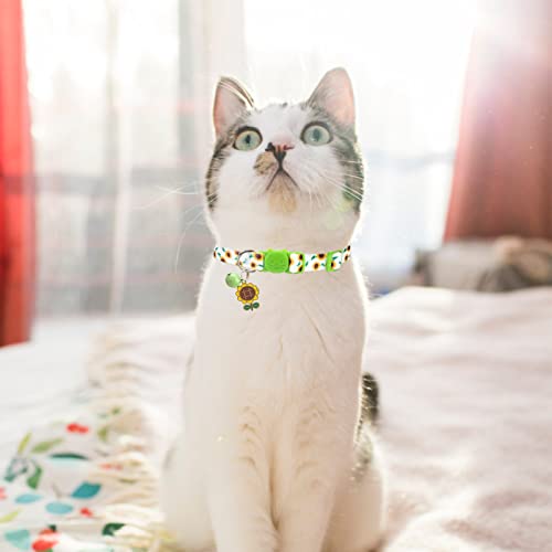 Breakaway Cat Collars with Bell & Cute Pendants, 3 Pack Safety Buckle Kitten Collars, Adjustable Pet Collar Ideal for Girl Boy Cats Puppy - color: Style A - Vitality