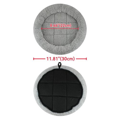 Round Cat Bed Washable Cat Donut Bed with Non-Slip Bottom Comfortable Soft Pet Bed for Indoor Cats/Gray （Diameter: 11.81"） - size: Diameter: 11.81"