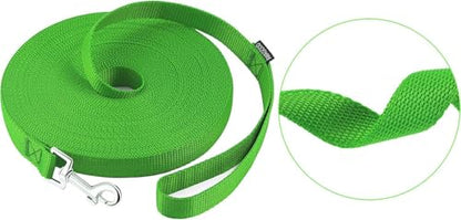 AMAGOOD Dog/Puppy Obedience Recall Training Agility Lead-15 ft 20 ft 30 ft 50 ft Long Leash-for Dog Training,Tie Out,Play,Safety,Camping (20Feet x 1Inch, Green) - color: Green, size: 1" x 20ft