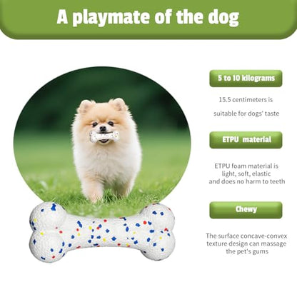 SYMHOBBY Indestructible Dog Toys Balls for Small Dogs 1.97inch Durable Bouncy Floating Interactive Toys with Pull Ring and Bone 3Pcs