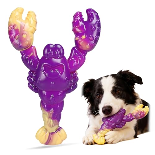 Indestructible Dog Toys for Aggressive Chewers, Tough Dog Toys for Large Dogs, Durable Dog Chew Toys to Keep Them Busy, Interactive Aggressive Chew Toys for Medium Dogs, Beef Flavor (B-Lobster) - color: B-Lobster