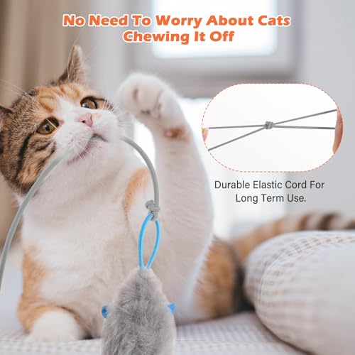 Rechargeable Electric Cat Teaser – Interactive Door Clip Teaser for Cats, 2 Motion Modes (360° Spin & Irregular Jumping), Smart Auto Cat Toy for Exercise & Fun (No Remote)(Pink) - color: Pink