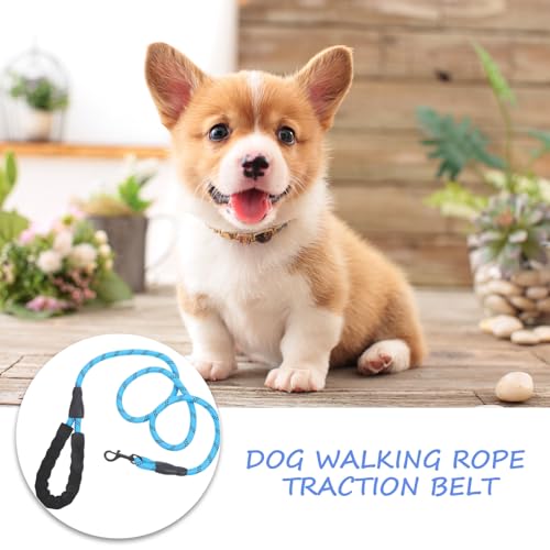 Toyvian Reflective Dog Leash Rope with Padded Handle, Heavy Duty Nylon 1.2cm X 150cm, Outdoor Walking Traction Leash for Small to Large Dogs