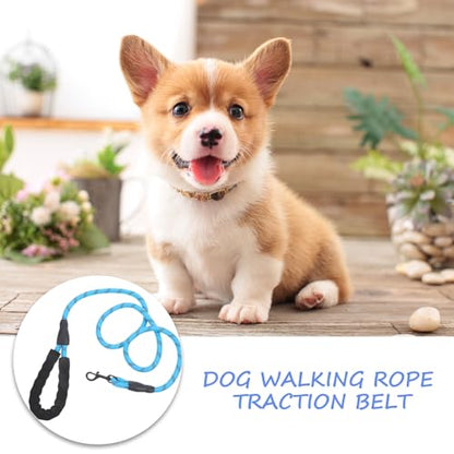 Toyvian Reflective Dog Leash Rope with Padded Handle, Heavy Duty Nylon 1.2cm X 150cm, Outdoor Walking Traction Leash for Small to Large Dogs
