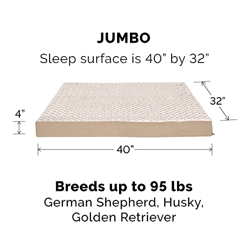 Furhaven Replacement Dog Bed Cover Ultra Plush Faux Fur & Suede Mattress, Machine Washable - Cream, Jumbo (X-Large) - color: Cream, size: Jumbo (X-Large) (Pack of 1)