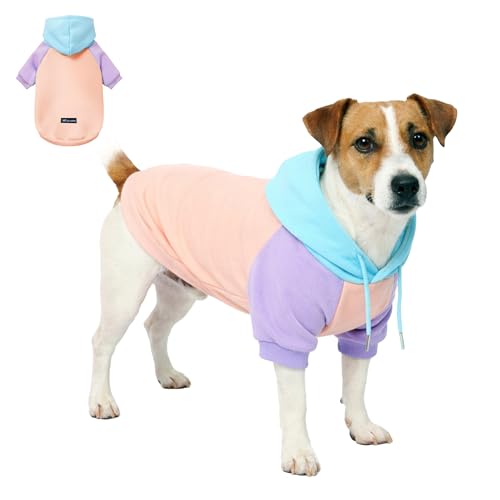 Tuff Pupper Dog Hoodie | Premium Quality Insulated Fabric | Ultra Soft Interior for Superior Comfort | Elastic Cuffs & Drawstring for Warmth | Stretch Fit Suitable for All Breeds (Pastel, S) - color: Bubblegum Pop, size: 15-25 lbs (Small)