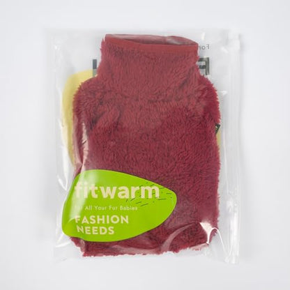 Fitwarm Fuzzy Fleece Dog Christmas Pajamas, Dog Winter Clothes for Small Dogs Girl Boy, Velvet Dog Onesie, Pet Jumpsuit, Doggy Apparel, Maroon, XS - color: Maroon, size: X-Small