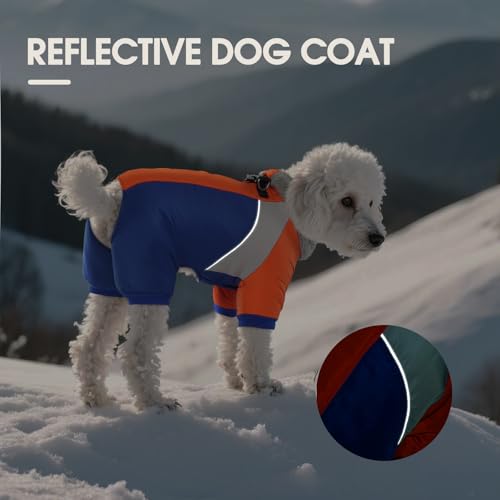 Kuoser Fullbody Dog Coat - Medium Dogs, Warm Winter Coat with Harness, Reflective, Blue L - color: Blue, size: L (PRIORITIZE BACK LENGTH: 16.9'')